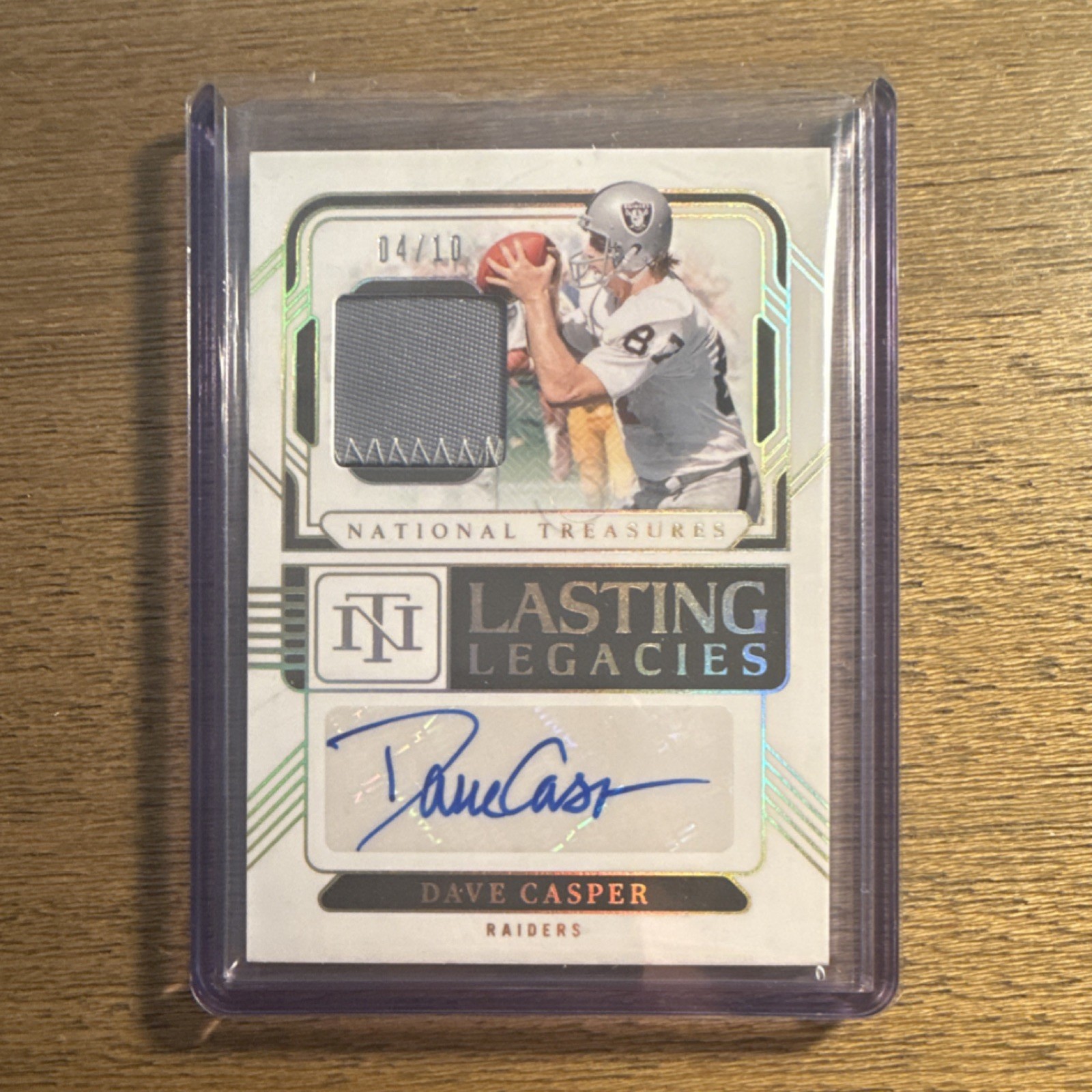 Panini 2024 National Treasures Dave Casper Raiders 4/10 Patch Auto