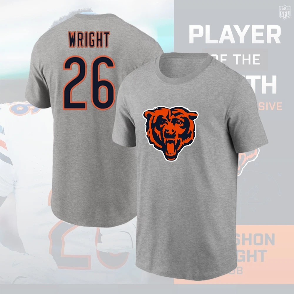 Nahshon Wright #26 Chicago Football 2025 Player Name & Number For Fans