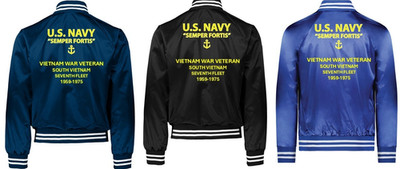 NAVY*VIETNAM WAR*SOUTH VIETNAM*1959-75*VINYL*SATIN JACKET*NAVY OFFICIAL LICENSE