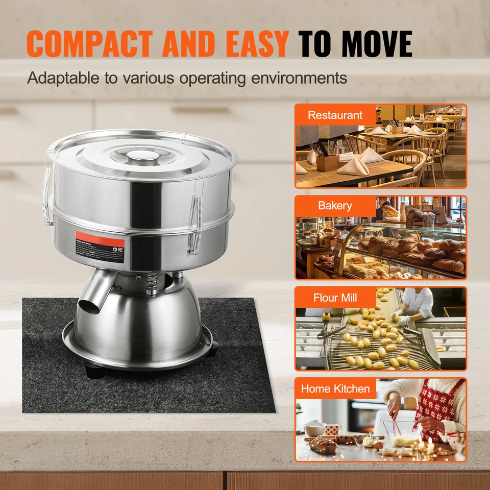 Electric Vibrating Sieve Machine with 40+60 Mesh Automatic Sifter Shaker - Image 4 of 4