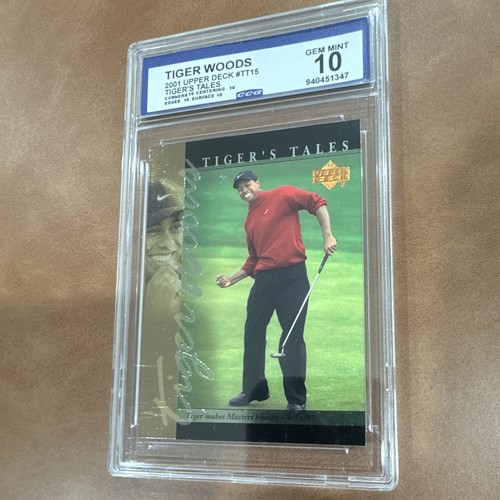 Upper Deck 2001 Tiger Woods Tiger's Tales Insert TT15 CGC 10 Golf Card