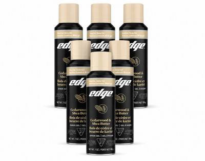 Edge Shave Gel Cedarwood Shea Butter 7 oz Men's Shaving Cream Gel 6 Pack
