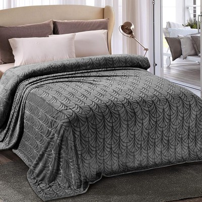 King Size Flannel Fleece Blanket 90x104 Soft Warm Lightweight All Season Throw