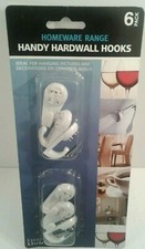 HOMEWARE RANGE HANDY HARDWALL HOOKS PKT 6 - D12918/E (M50)