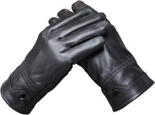 Men's Winter Genuine Sheepskin Gloves, Full Hand Touch Screen Texting  Size:L 