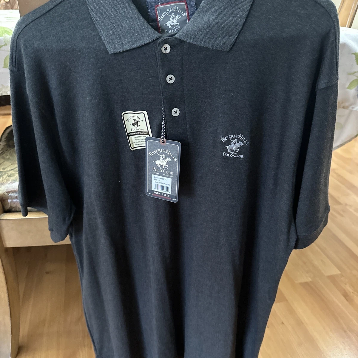 Beverly Hills Polo Club Modern Fit Embroidered Polo Shirt Men s Large