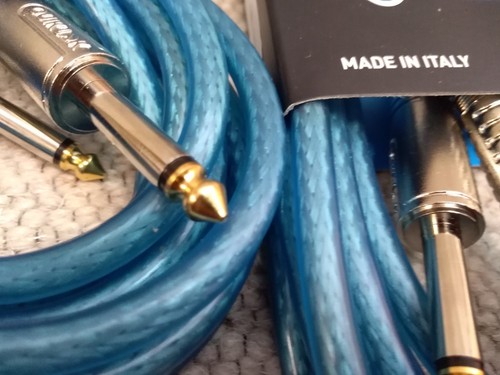 4 Cavi QUIKLOK Blu Trasparente JACK/JACK EKO 5 Mt x Basso e Chitarra Made ITALY - Foto 3 di 3