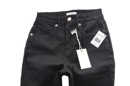 GOOD AMERICAN GOOD WAIST CROP SIDE SLIT Black Jeans Size (Waist 26") 26" Inseam - Picture 4 of 8