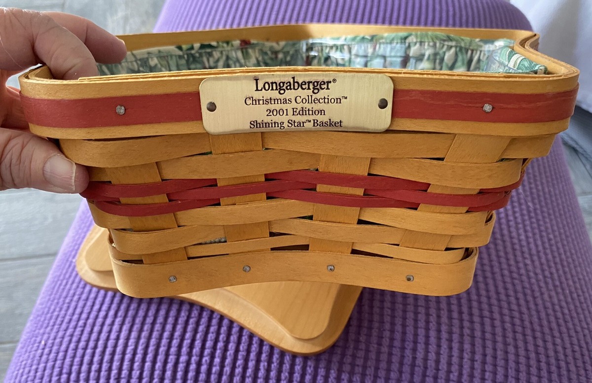 ロンガバーガー Longaberger クリスマス・コレクション星型バスケット Longaberger Christmas Collection 2001 Shining Star Basket W Lid