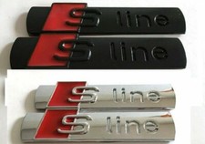 2x New Chrome S Line Sline Fender Badge A3 A4 A6 A5 A7 A8 Tt B5 B6 B7 B8 C6 Rs