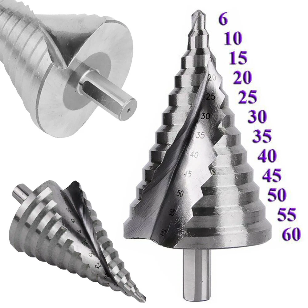 12 Step 6mm 60mm HSS Titanium Large Hole Spiral Step Drill Bit