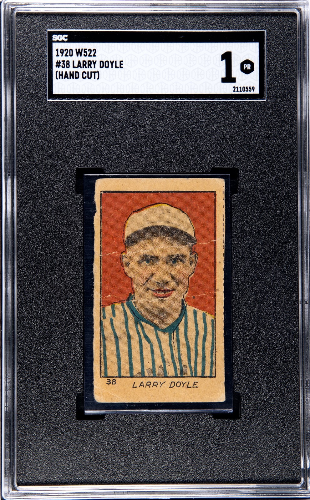 LARRY DOYLE 1920 W522 Hand Cut Strip Card #38 SGC 1 GIANTS NL MVP BATTING CHAMP