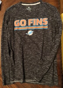 Fanatics Mens Small Dolphins Long Sleeve T-shirt “go Fins”