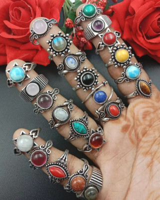 Assorted Gemstone Rings, Women s Bulk Ring Lot, Minimalist Rings, Funky Rings~
