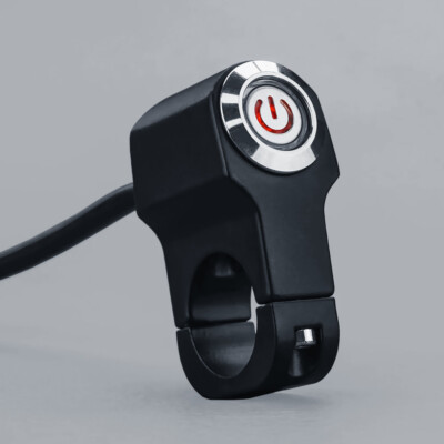 Motorcycle Auxiliary Spot Driving Light ON/OFF Switch Button w/ LED Backlight