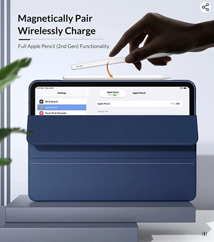 Moko - Case for Apple iPad Air 10.9" 2022/2020 Slim Trifold Cover - Navy Blue - Image 3 of 4