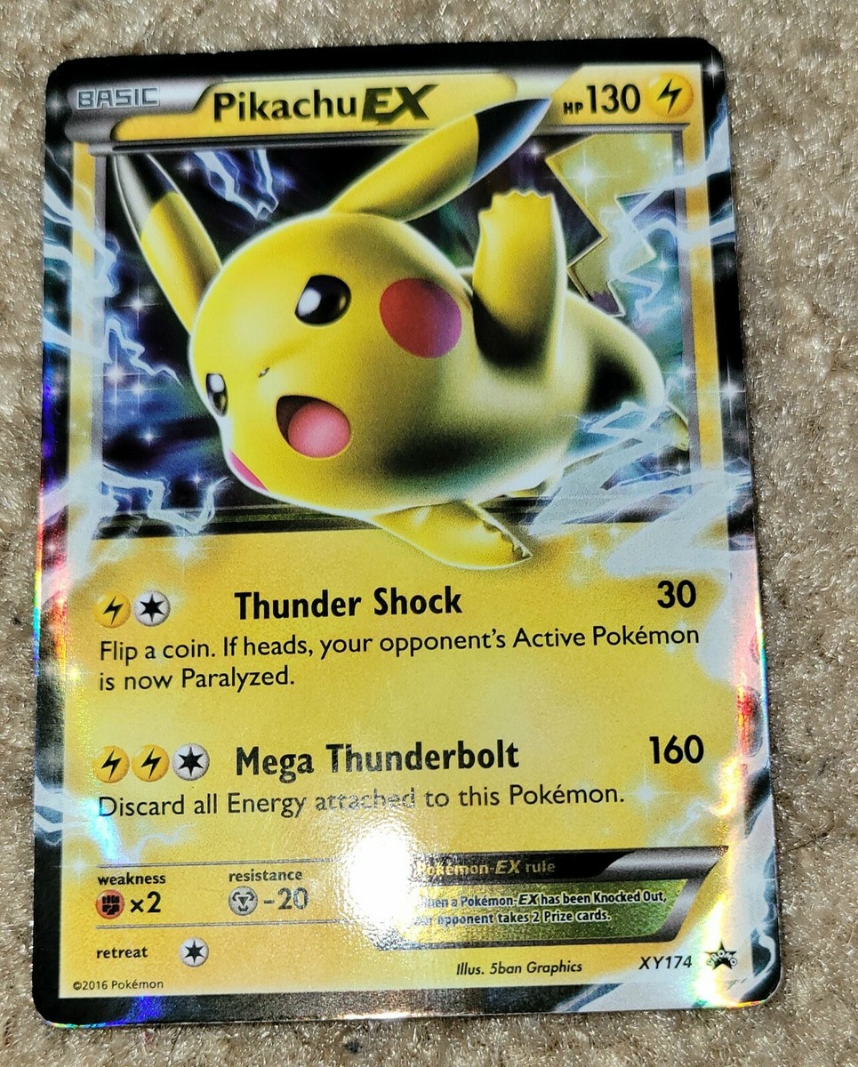 PIKACHU EX XY174 Black Star Promo Holo Ultra Rare Pokemon