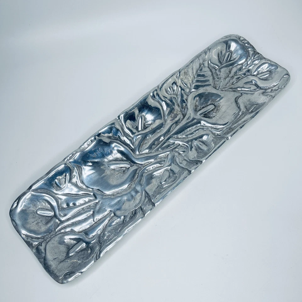 Vintage Hand Crafted Pewter Tray Grupo Empresarial Mexico Alloy 41cm Decorative - Image 2 of 4