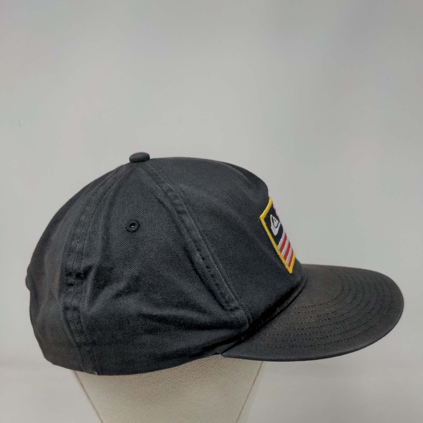 Quiksilver Flag Patch Snapback Hat Black OSFM Adj… - image 4