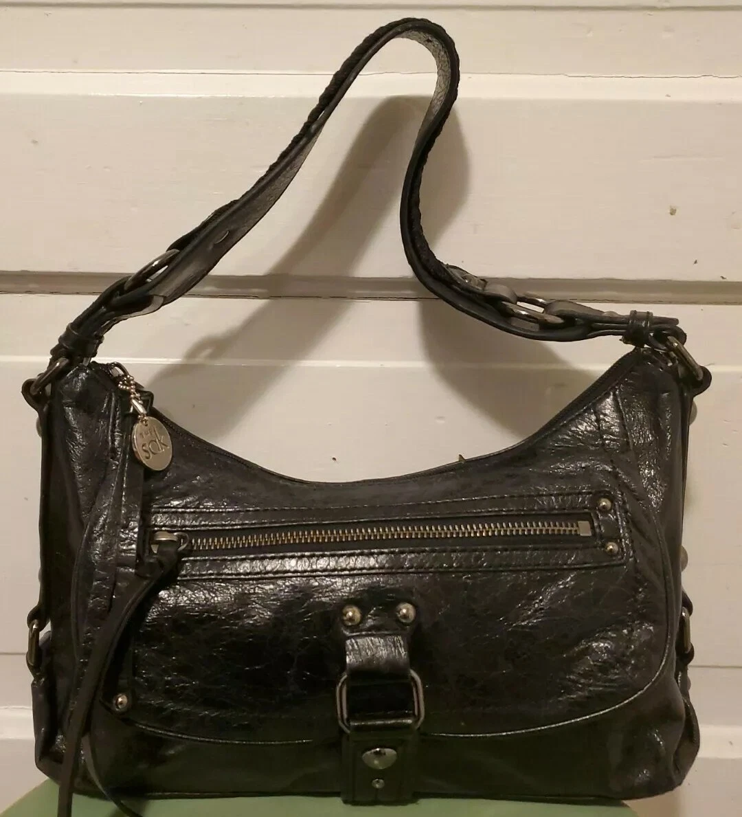 The Sak Iris Black Pebbled Leather Womens Purse bag 711640329689 | eBay