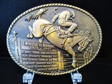 TONY LAMA Rodeo Hall of Fame Bronc Riding Belt Buckle Five Minutes 'Til Midnight