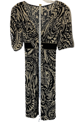 Heart Soul Women's Wrap Dress Paisley Print Black and beige Size L V neck - Picture 6 of 12
