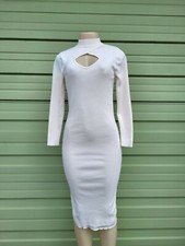 NWD ZARA BEIGE WOMAN CUT OUT KNIT DRESS  Sexy Size L #D157A 2142 001 712