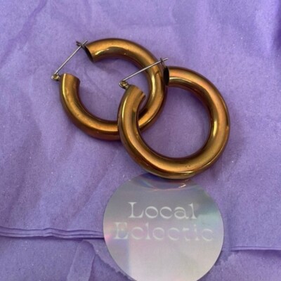 Local Eclectic Gold Hoop Earrings