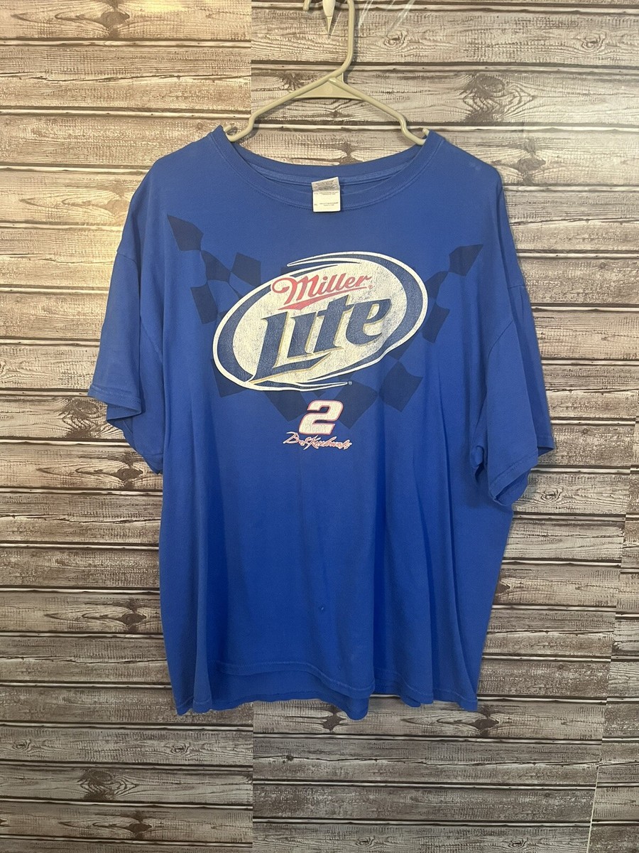 Vintage Nascar Brad Keselowski T Shirt Men's Size XL Miller Lite