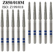 Dental Diamond Bur Zirconia Cutting FG Z850-018M Medium Round End Taper Burs