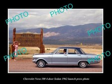Old Postcard Size Photo Of 1962 Chevrolet Nova 100 Sedan Launch Press Photo