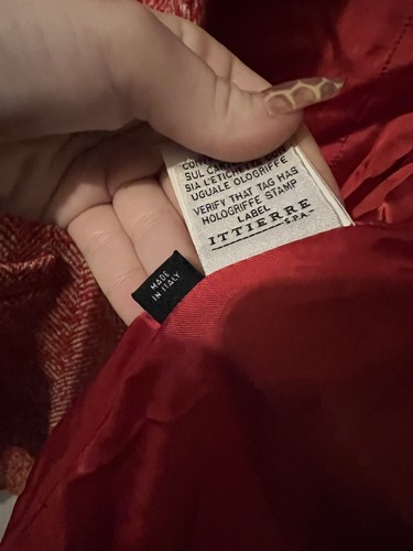Gianni Versace women’s Red White Wool Tweed Jacket Coat Sz 40 - Picture 6 of 10