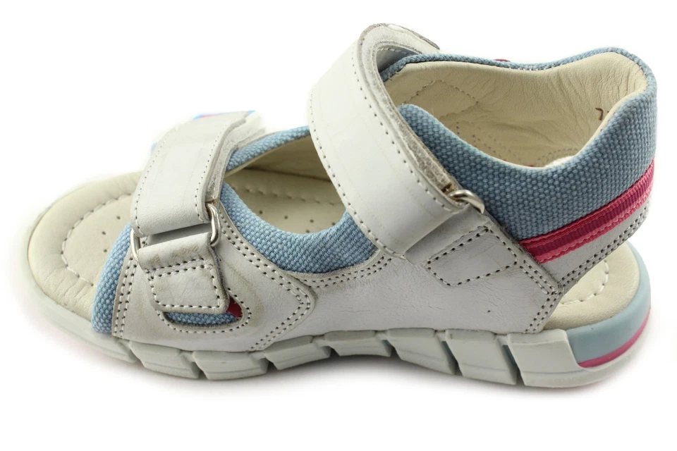 Sandalias de cuero con punta abierta Minimen para niñas (732 Bej-Mavi) hechas en Turquía Foto 2 de 4