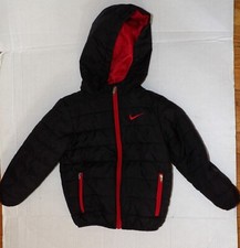 NIKE SPORTS ESSENTIAL BLUE/RED PADDED HOODED PUFFER JACKET SZ: 3T