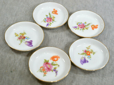 5 GEBÄCK TELLERCHEN MIT BLUMEN MOTIVEN - THOMAS PORZELLAN