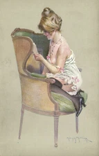 PC ARTIST SIGNED, M. MILLIÉRE, RISQUE, PARISIENS, Vintage Postcard (b50744)