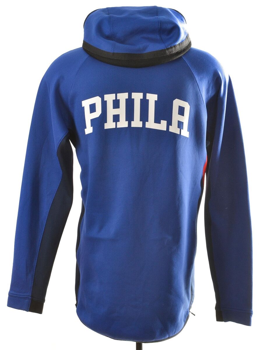 NBA PHILADELPHIA 76ERS BASKETBALL HOODED JACKET NIKE SIZE S NBA PHILADELPHIA 76ERS BASKETBALL HOODED JACKET NIKE SIZE S
