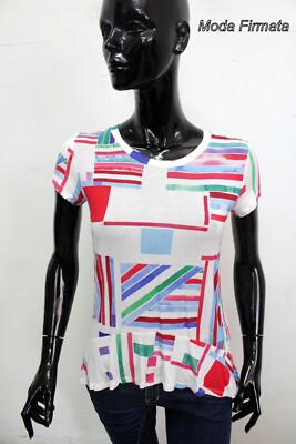 Desigual Jersey Womens Size XS T-Shirt T-Shirt Multicolor Summer Woman Logo