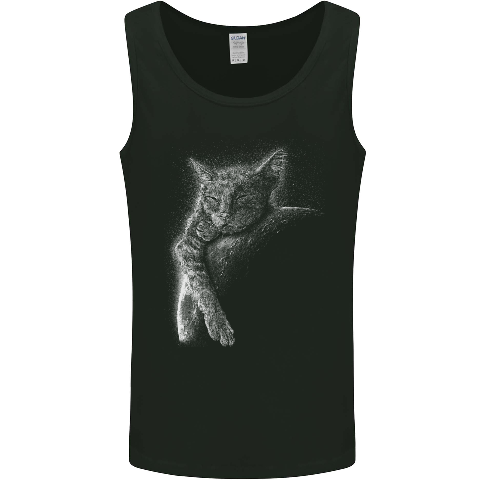 A Cat Sleeping on the Moon Mens Vest Tank Top