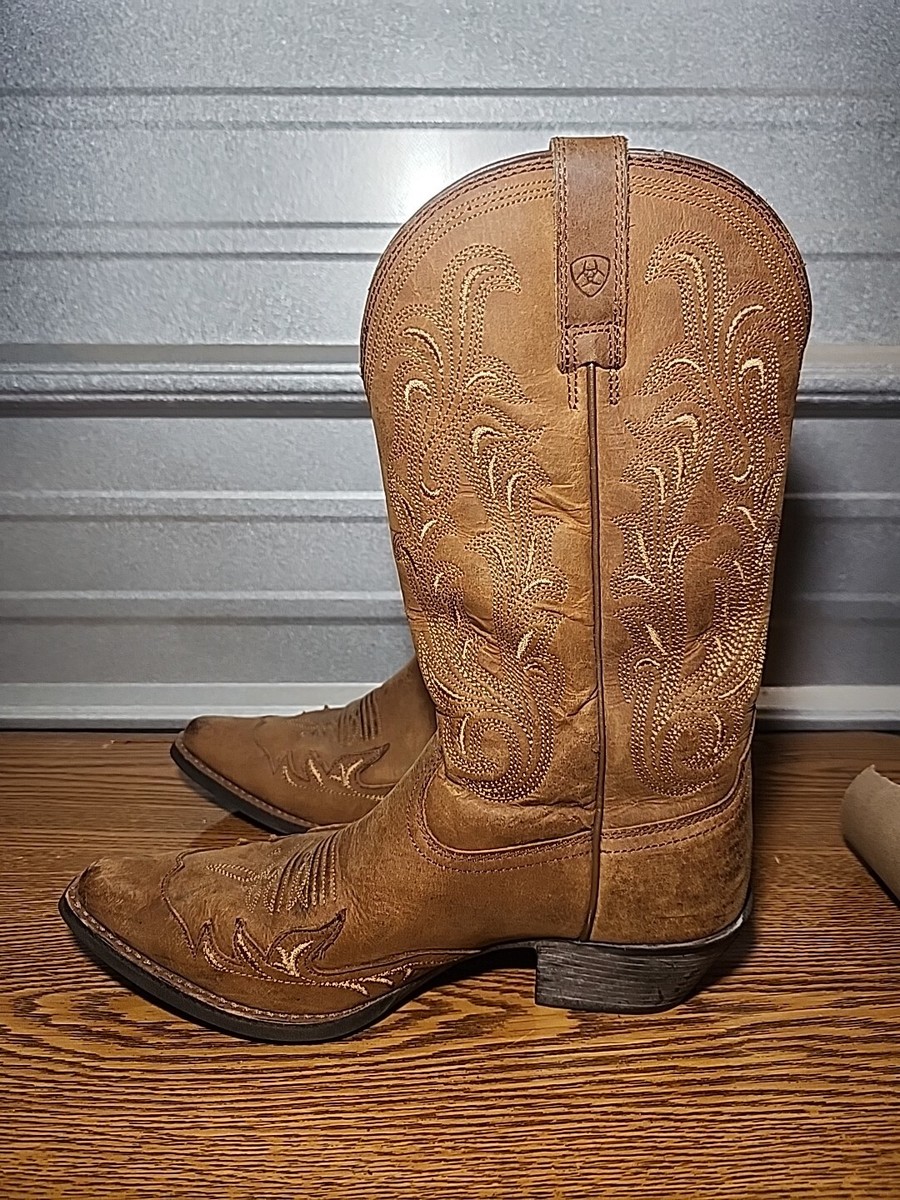 Ariat Heritage Western J-Toe Wingtip 10012891 Brown Leather Boots