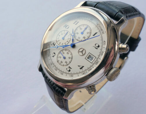 Mercedes Benz Classic 925 Sterling Silver Car Accessory Luxury Chronograph Watch - Picture 7 of 24
