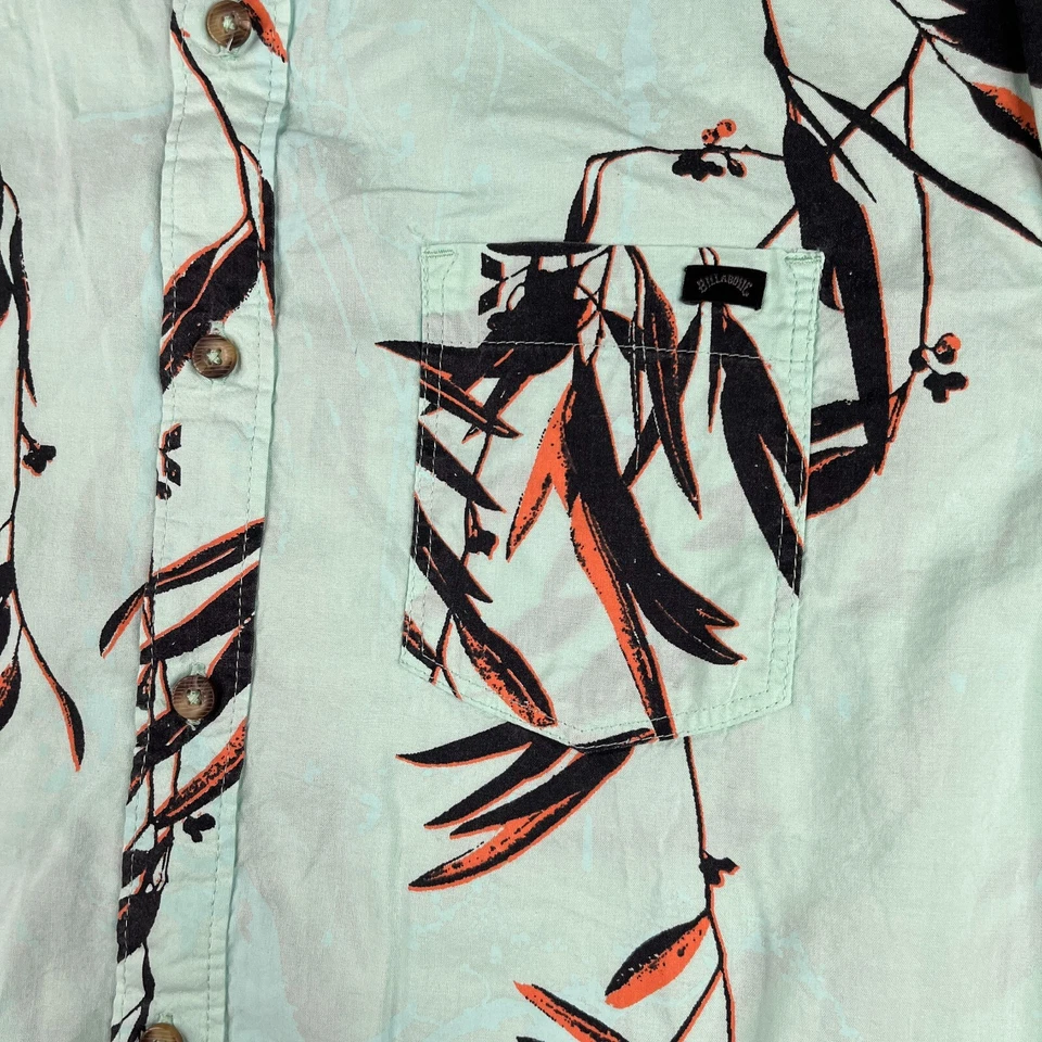 Рубашка Billabong маленькая как новая гавайская пляжная тропическая с коротким рукавом на пуговицах мужская - Изображение 2 из 4