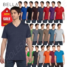 Bella + Canvas Short Sleeve Unisex V-Neck Jersey BIG SIZE 2XL-3XL T-Shirt B-3005