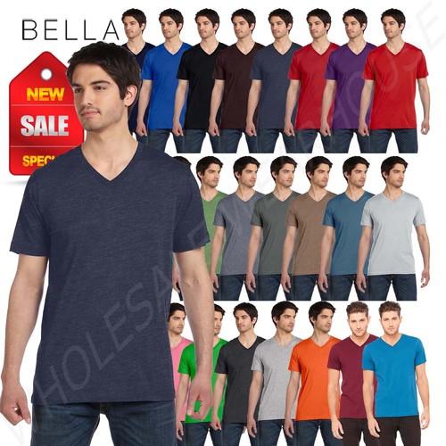 Bella + Canvas Short Sleeve Unisex V-Neck Jersey BIG SIZE 2XL-3XL T ...