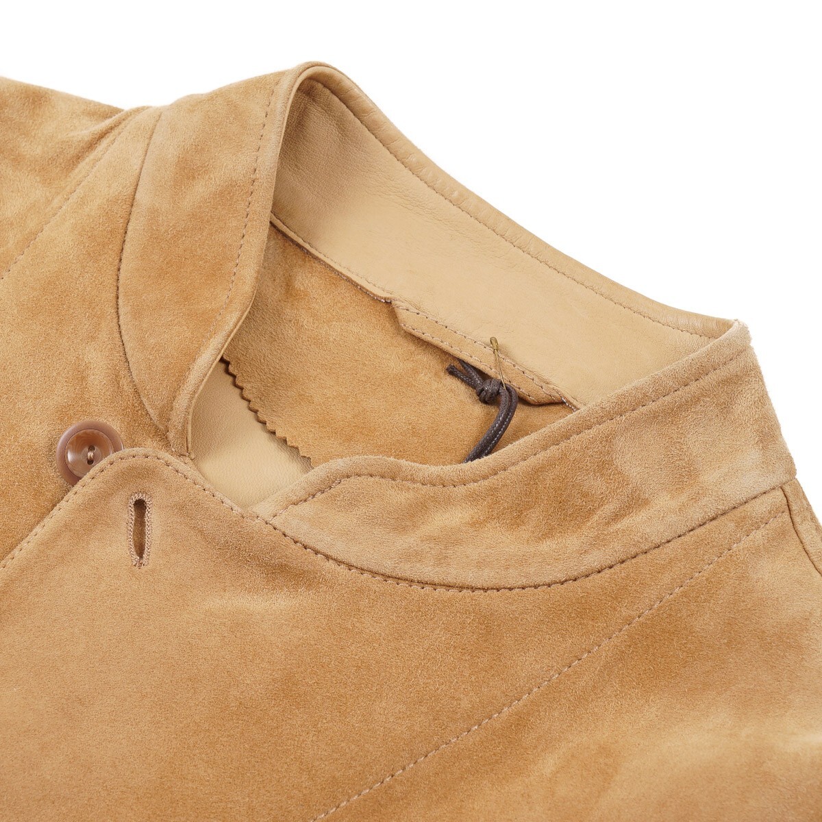 Boglioli Camel Tan Unlined Suede Leather Bomber Jacket M (Eu 50 