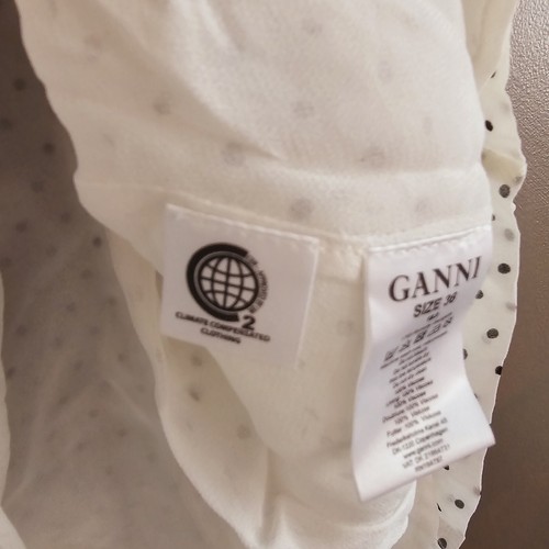 NEW Ganni Rometty ruffle dress white size FR 36 (S) georgette BNWT $275 - Picture 11 of 16