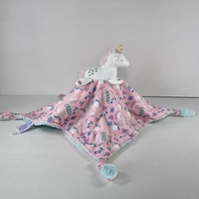 Mary Meyer Baby Lovey Security Blanket Floral Unicorn Soft Pink Teal Knotted 13  