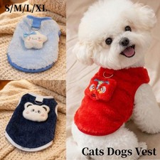 Comfortable Cats Dogs Vest Plush Pet Sweater Coat  For Small Medium Pet