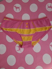 Rare VTG VS PINK Graphic Cotton Low Rise Button Hipster Panty Size Sm