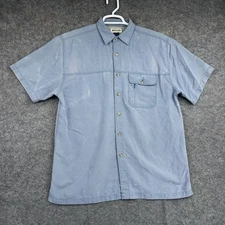 Magellan Sportswear Shirt Mens Medium Blue Check Short Sleeve Outdoor Fishing